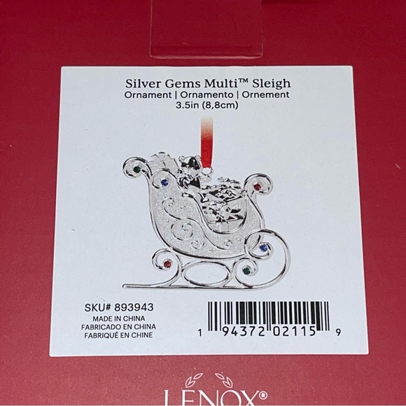 Lenox Silver Gems Ornament - Picture 4 of 8